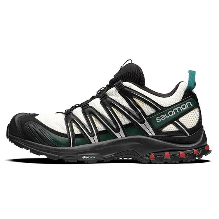 Salomon XA PRO 3D Unisex Sneakers – White, Black & Dark Green