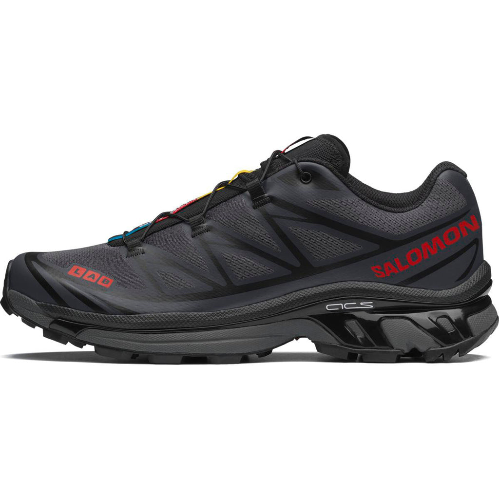 Salomon XT-6 Unisex Sneakers – Charcoal, Black & Red
