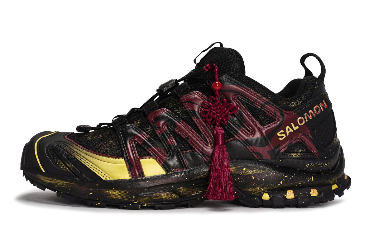 Salomon XA PRO 3D Unisex Sneakers – Black, Burgundy & Gold
