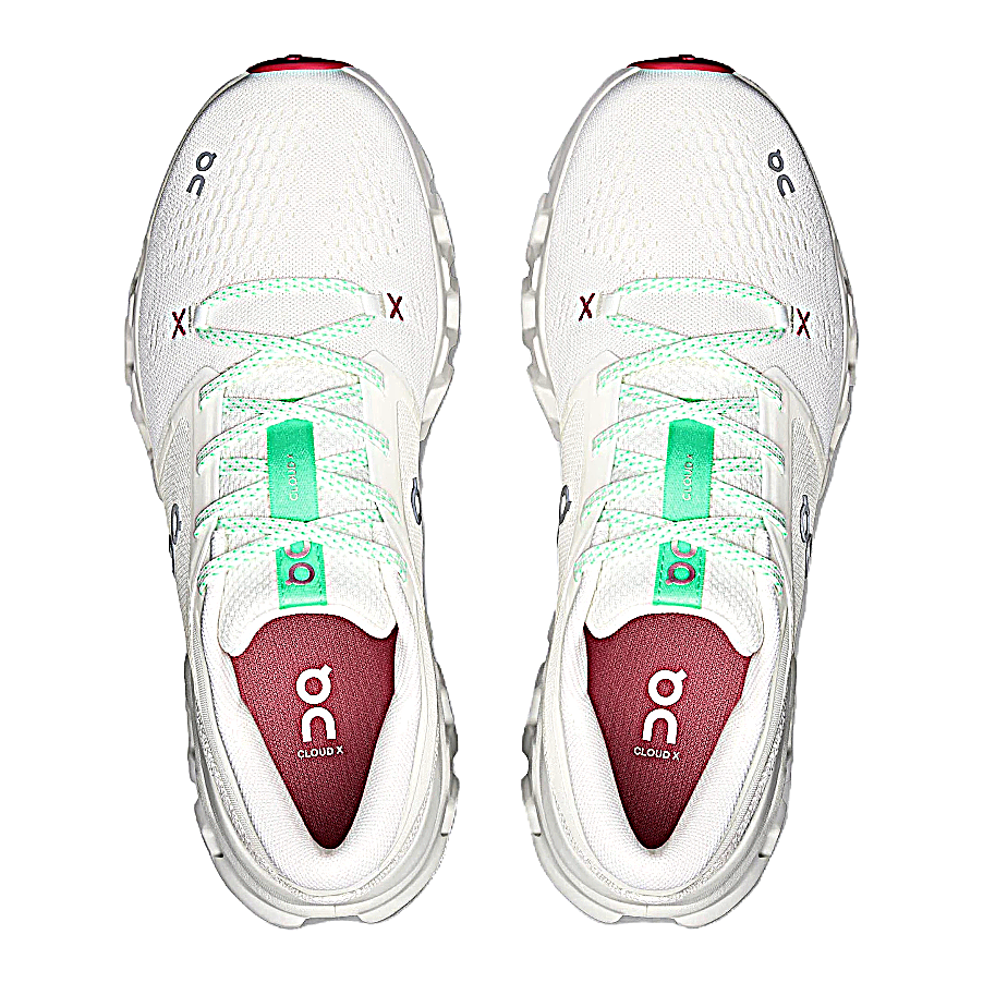 On Cloud X 5 Sneakers – White, Mint & Burgundy