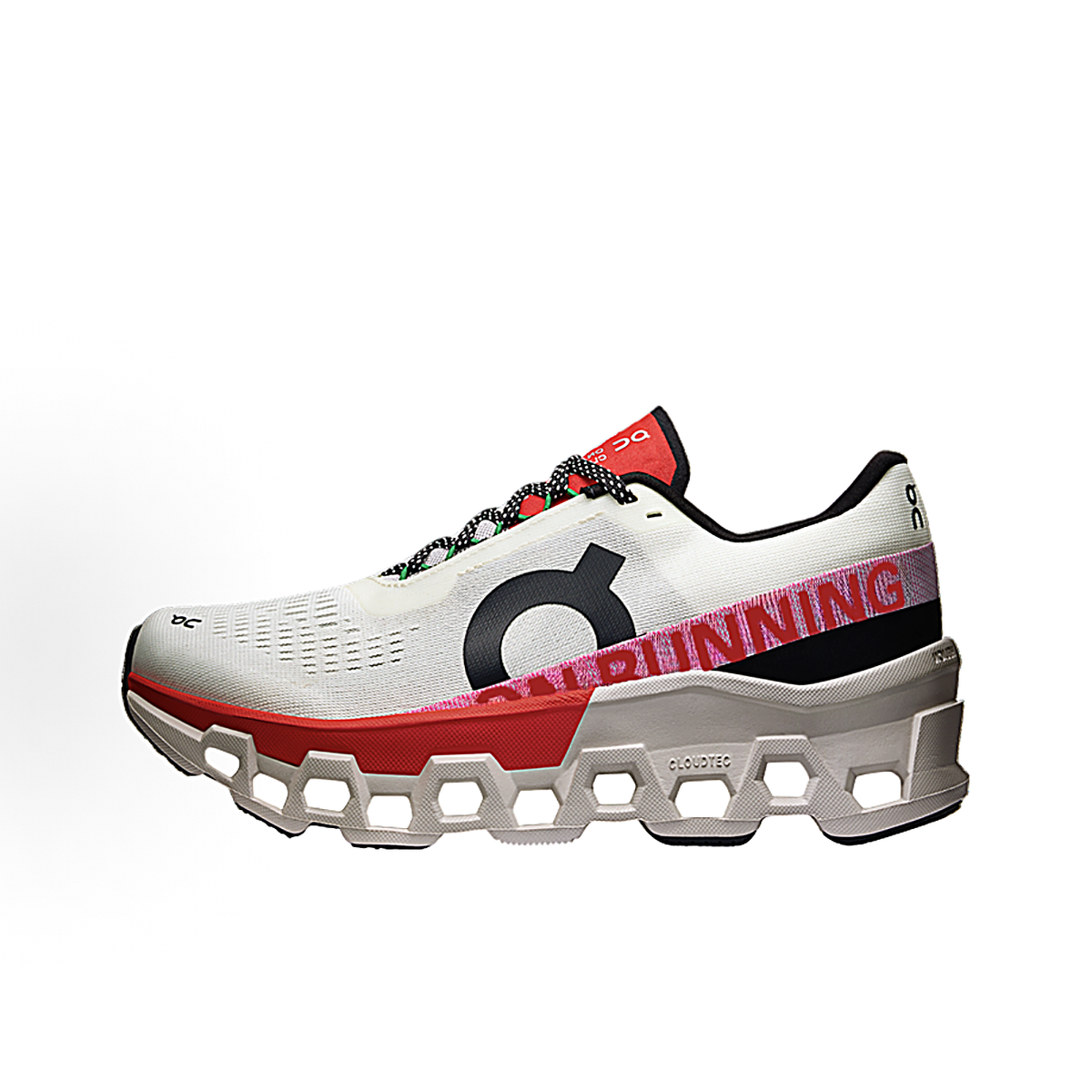 On Cloudmonster Sneakers – White, Red & Black