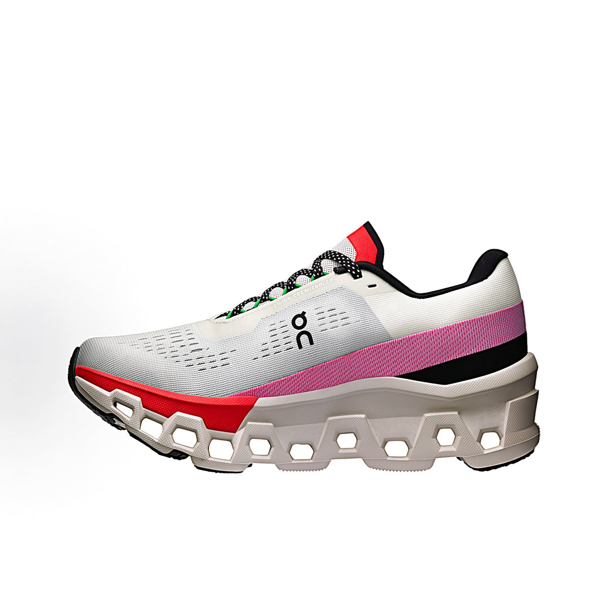 On Cloudmonster Sneakers – White, Red & Black