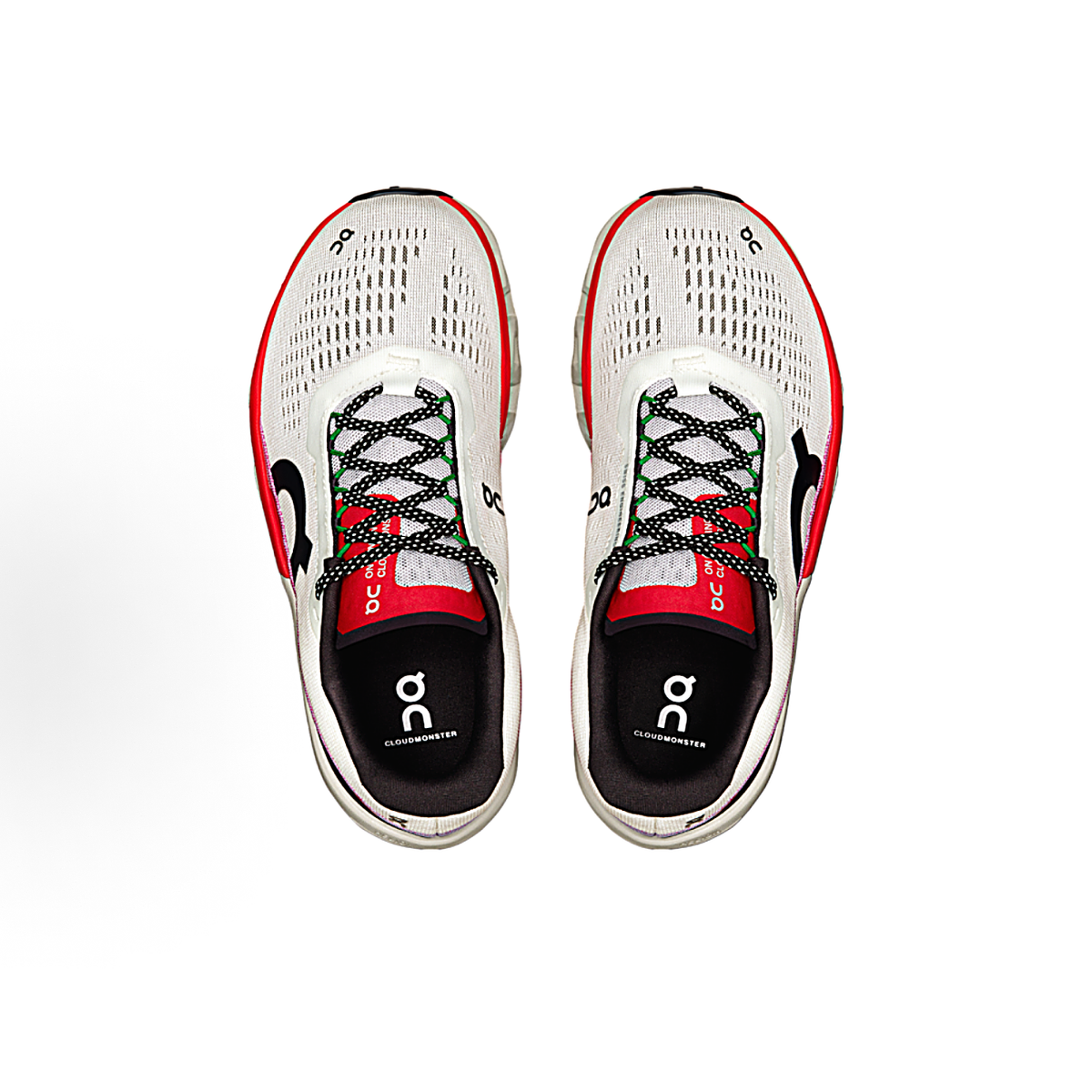 On Cloudmonster Sneakers – White, Red & Black