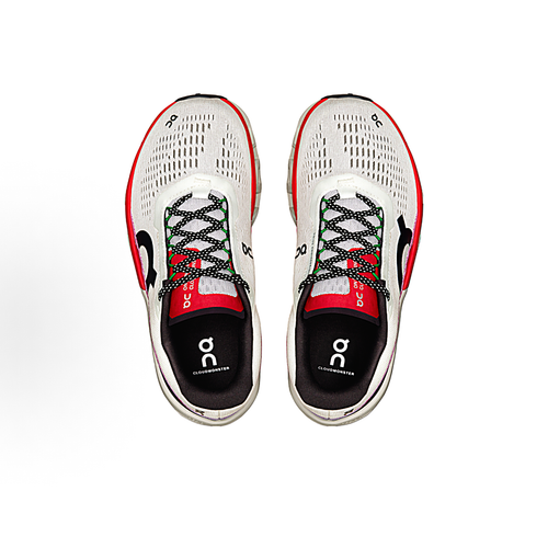 On Cloudmonster Sneakers – White, Red & Black