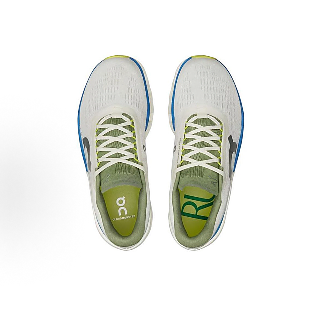 On Cloudmonster 2 Sneakers | White, Blue & Lime