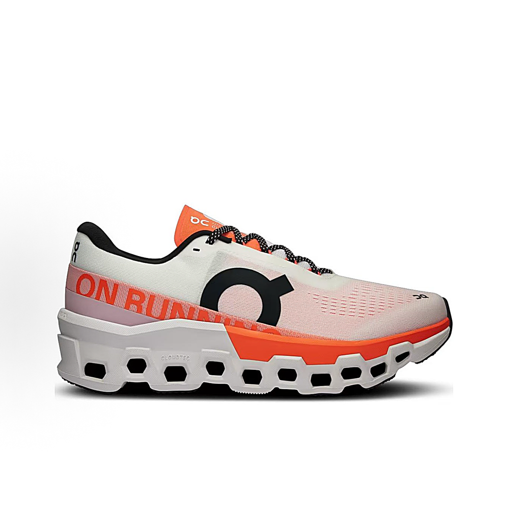 On Cloudmonster 2 Sneakers | White & Coral Orange
