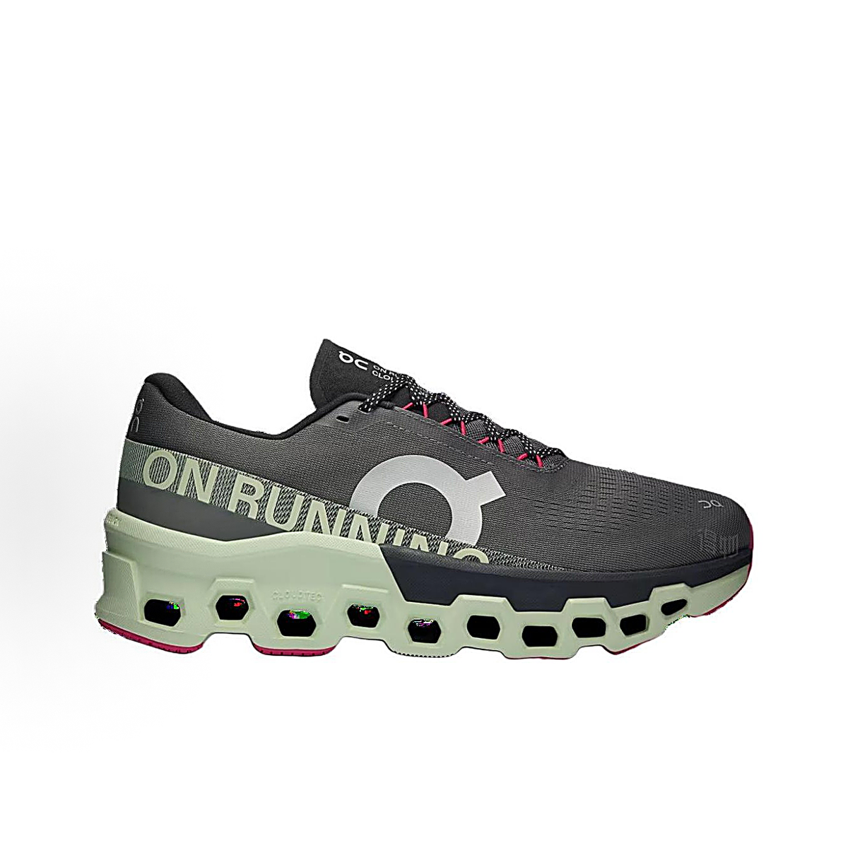 On Cloudmonster 2 Sneakers - Charcoal, Mint & Pink