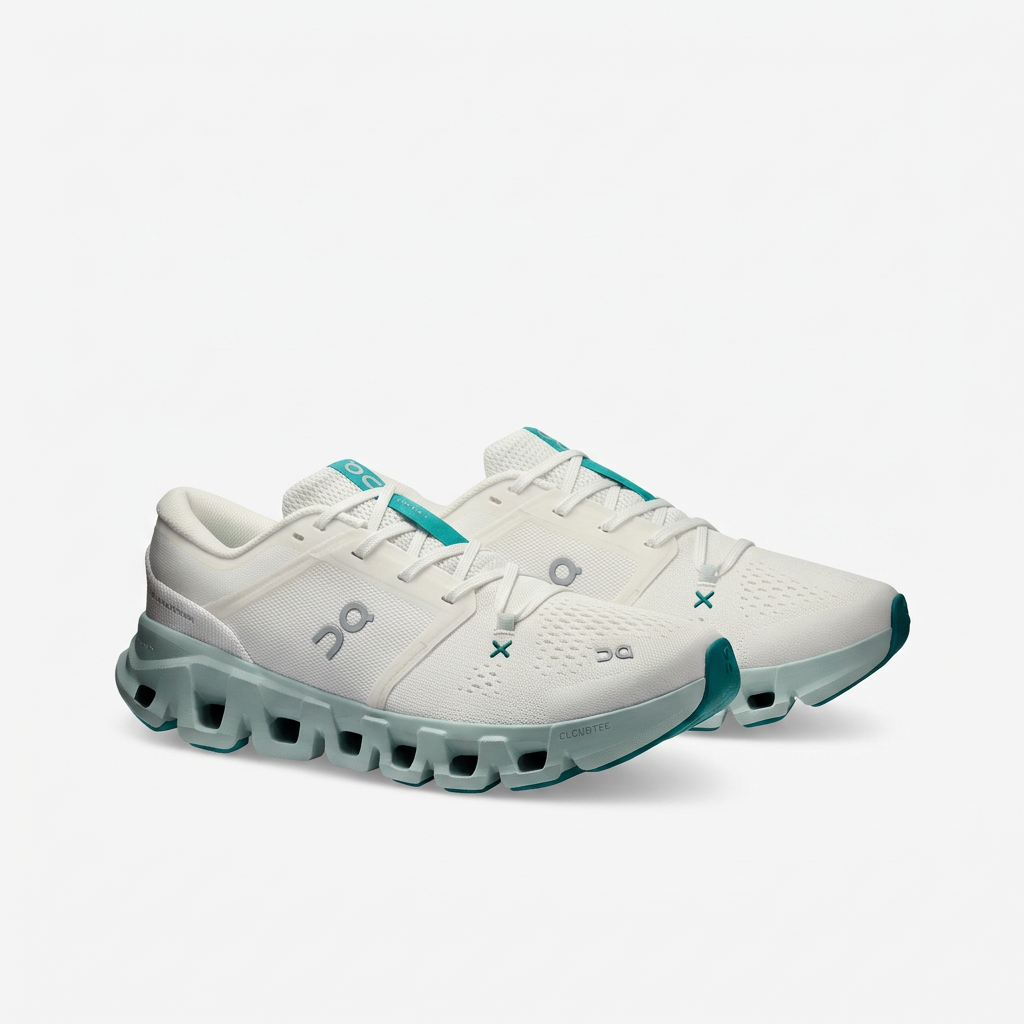On Cloud X 5 Sneakers – White & Mint Green