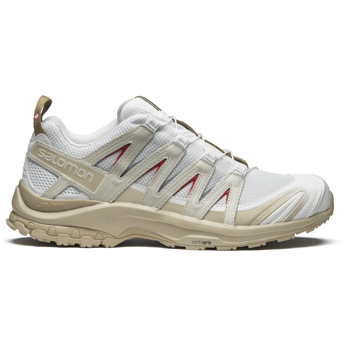Salomon XA PRO 3D Unisex Sneakers – White, Beige & Red