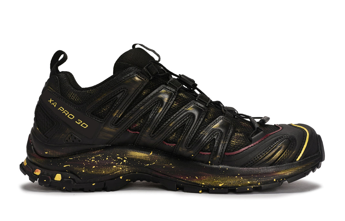Salomon XA PRO 3D Unisex Sneakers – Black, Burgundy & Gold