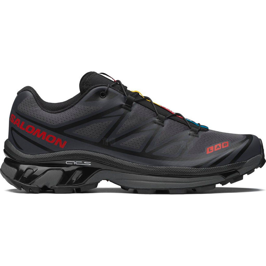 Salomon XT-6 Unisex Sneakers – Charcoal, Black & Red