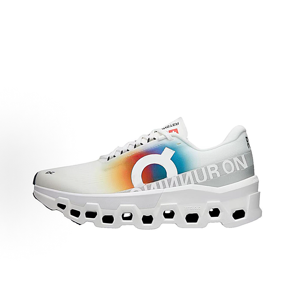 On Cloudmonster 2 Sneakers - White & Rainbow Gradient