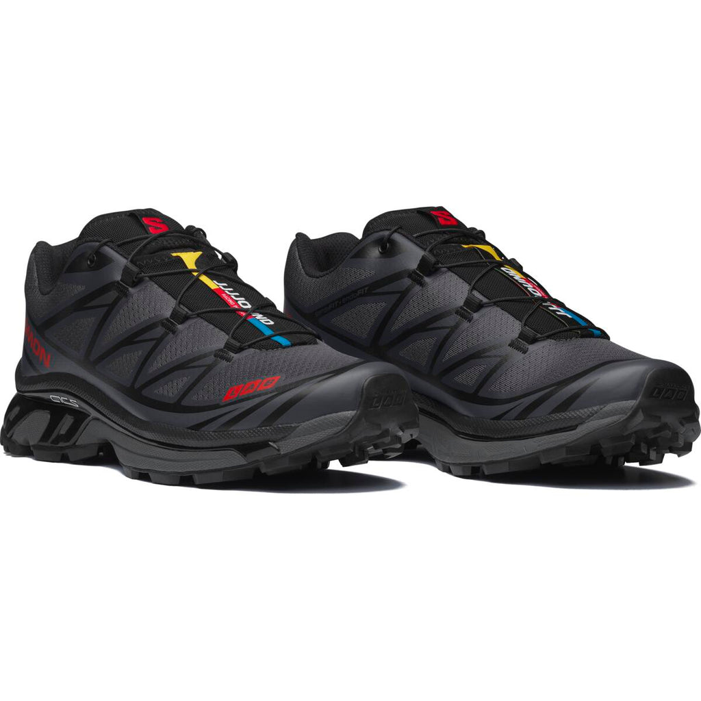 Salomon XT-6 Unisex Sneakers – Charcoal, Black & Red