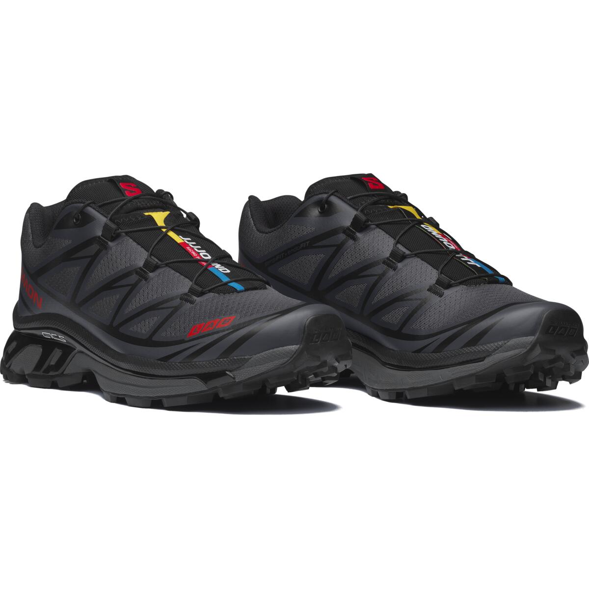 Salomon XT-6 Unisex Sneakers – Charcoal, Black & Red
