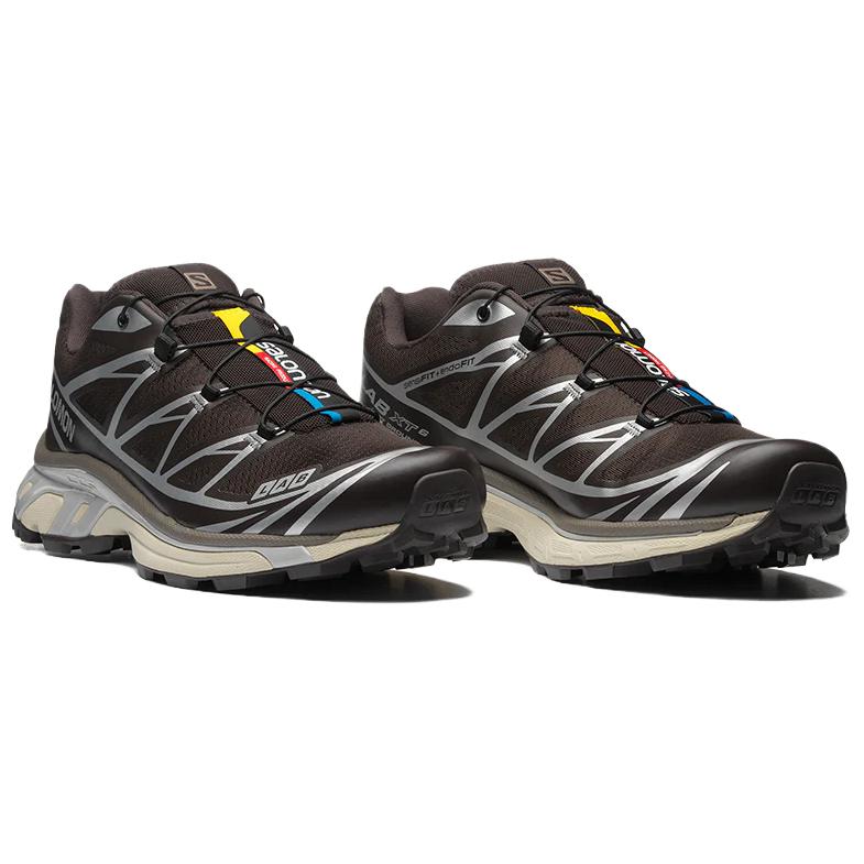 Salomon XT-6 Sneakers – Dark Brown & Silver