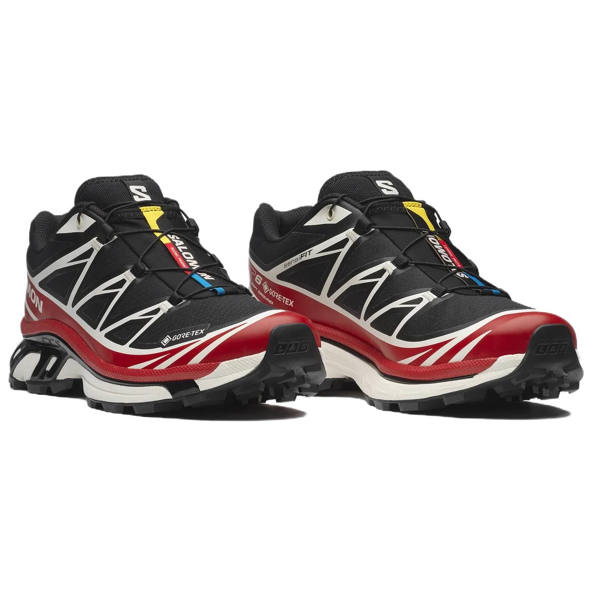 Salomon XT-6 GTX Sneakers – Black, Red & White