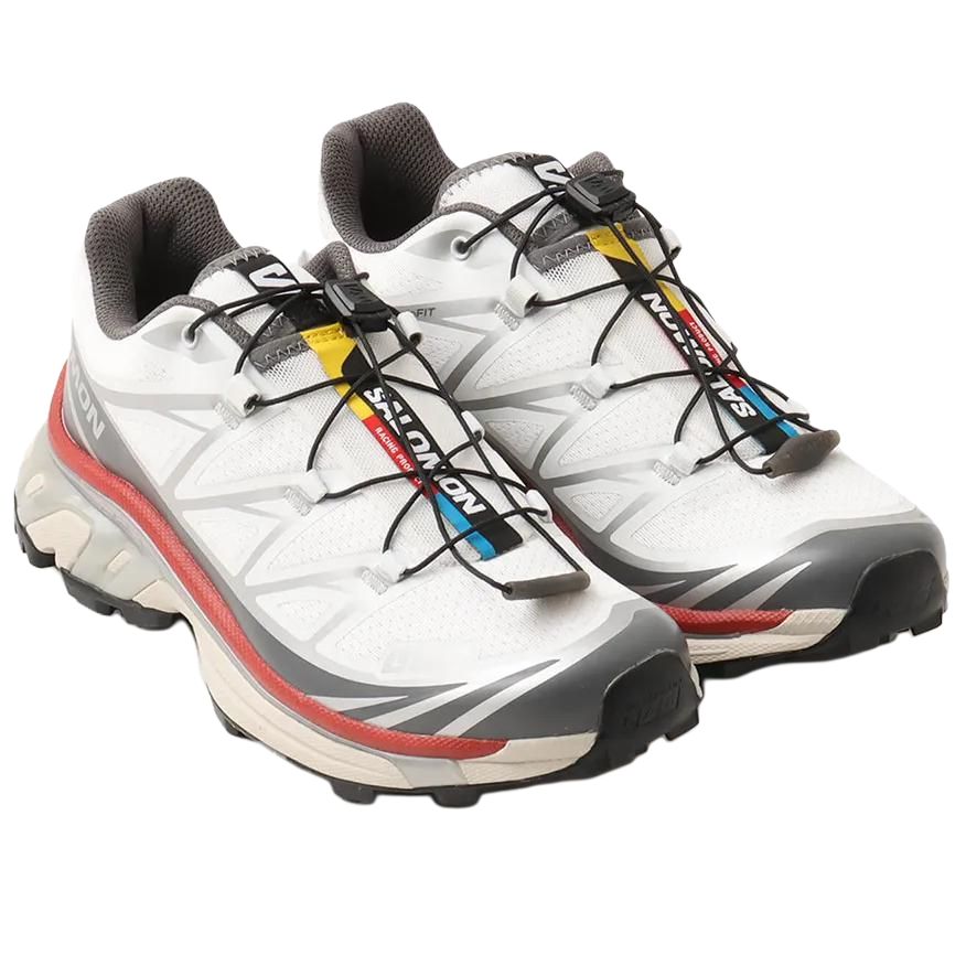 Salomon XT-6 Sneakers – White, Grey & Red