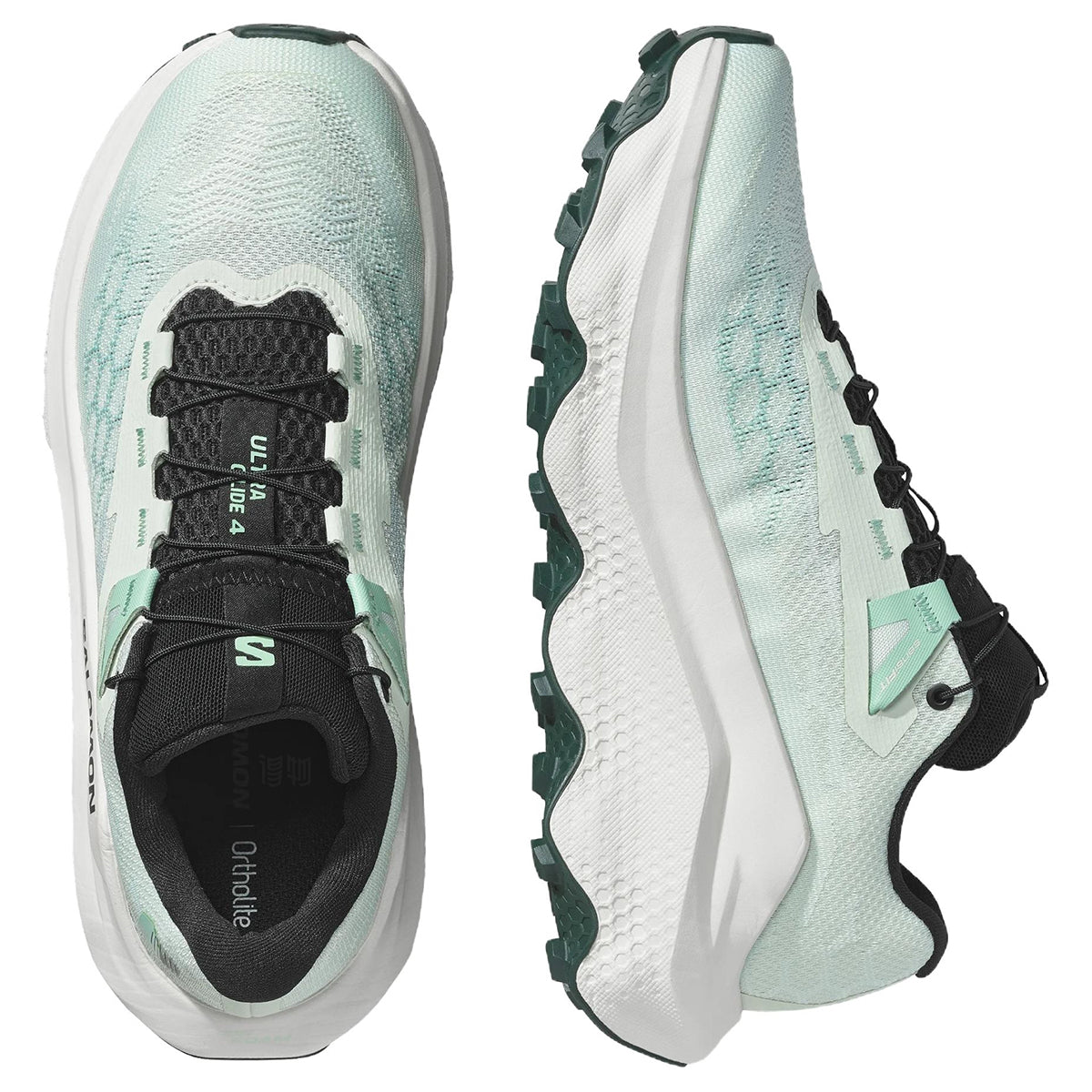 Salomon Ultra Glide 4 Women's Trail Shoes – Mint Green, White & Black