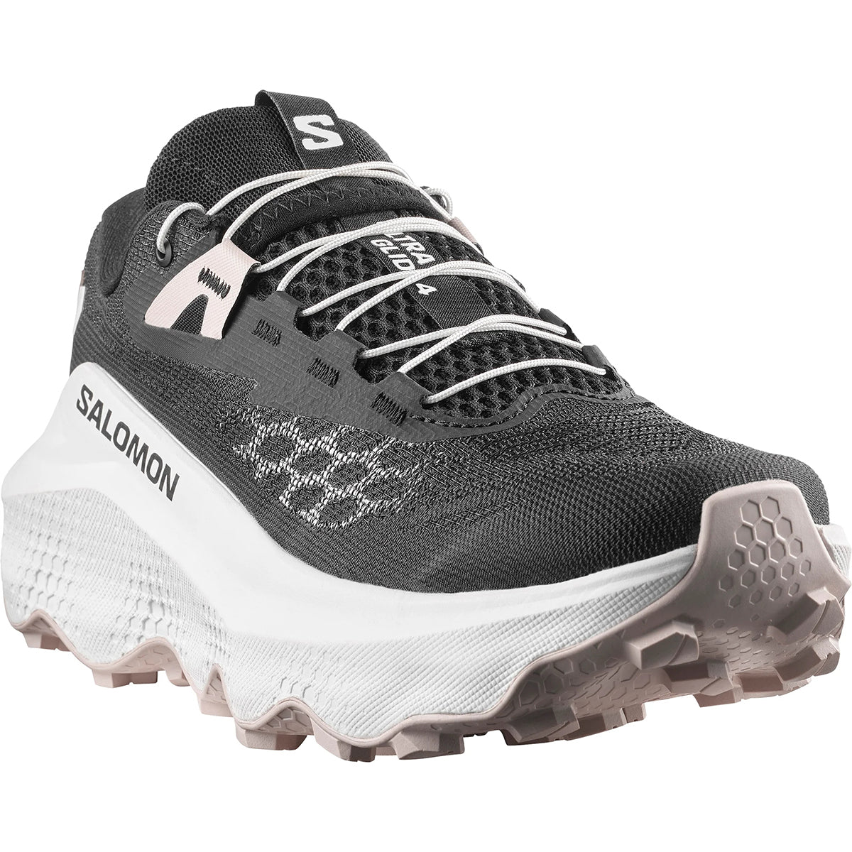 Salomon Ultra Glide 4 Women's Trail Shoes – Black, White & Pale Pink