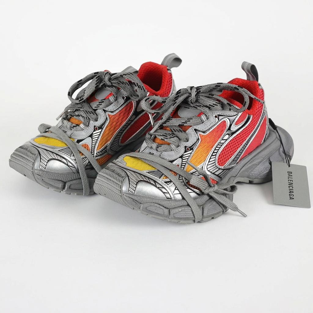 Balenciaga 3XL Sneakers – Grey, Red & Orange