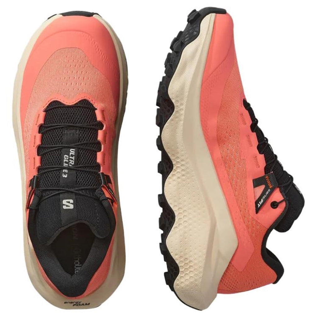 Salomon Ultra Glide 3 Women's Trail Shoes – Coral Orange, Cream & Black