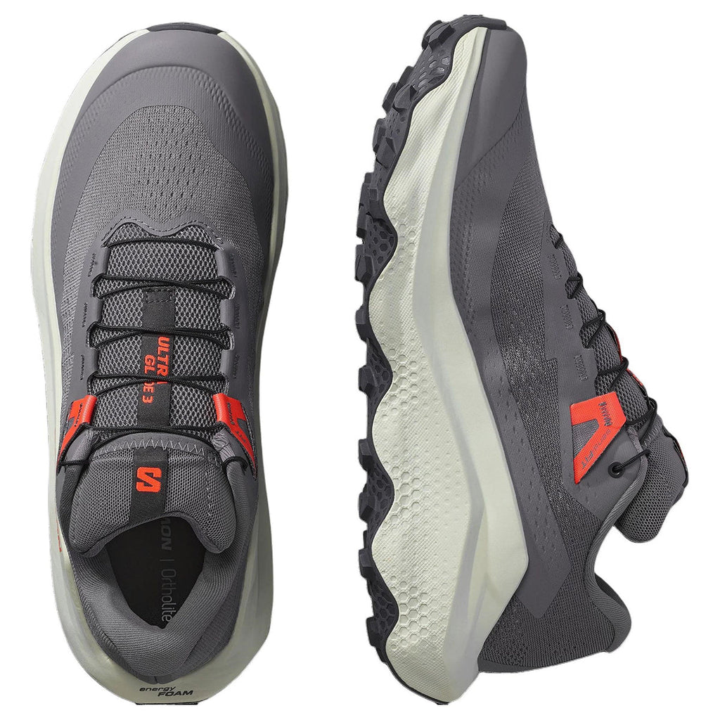 Salomon Ultra Glide 3 Men's Trail Shoes – Taupe Grey, Cream & Coral