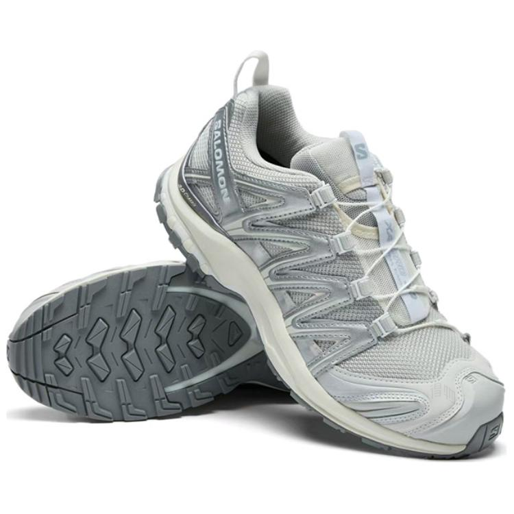 Salomon XA PRO 3D Unisex Sneakers – Light Grey, Silver & Cream