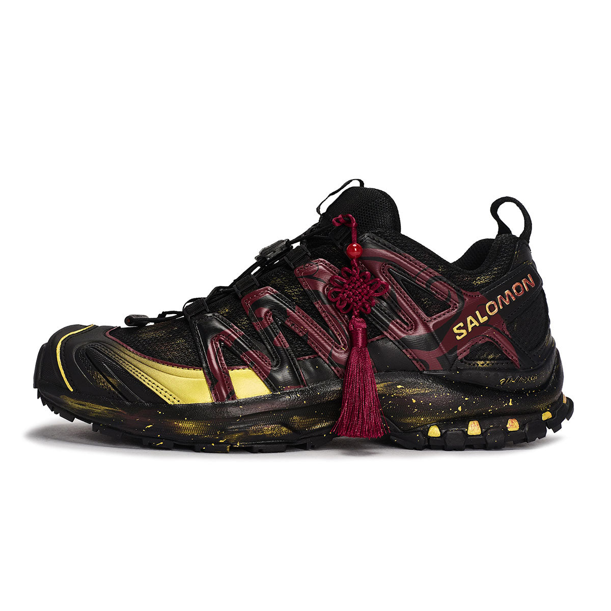 Salomon XA PRO 3D Unisex Sneakers – Black, Burgundy & Gold