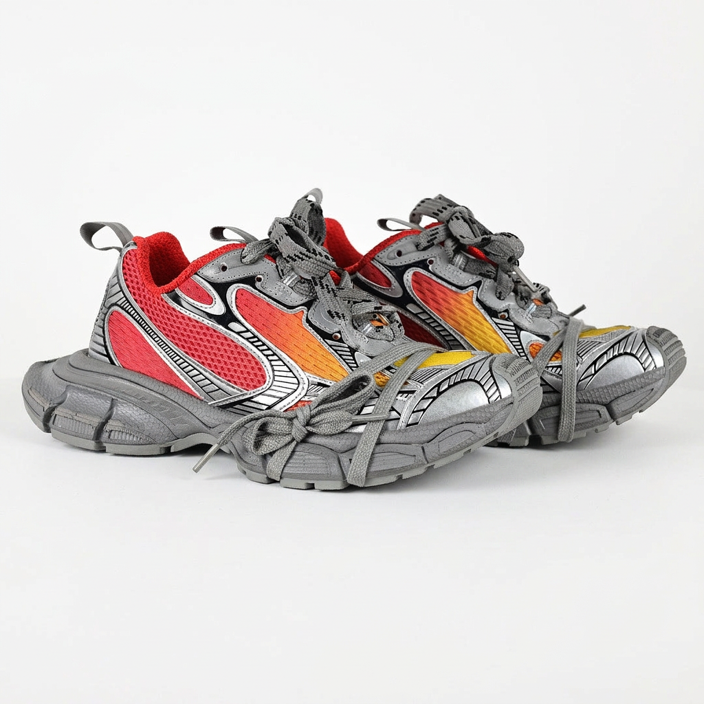 Balenciaga 3XL Sneakers – Grey, Red & Orange
