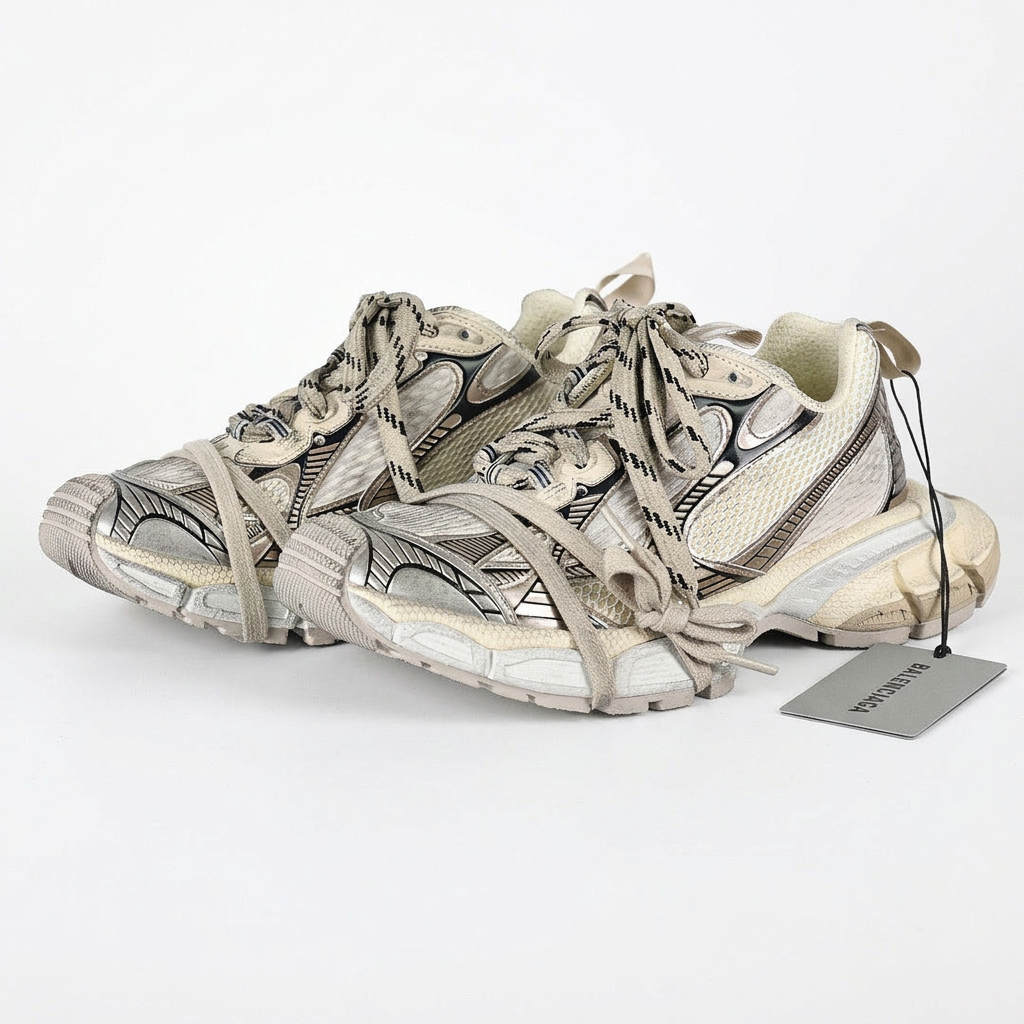 Balenciaga 3XL Sneakers – Beige & Silver