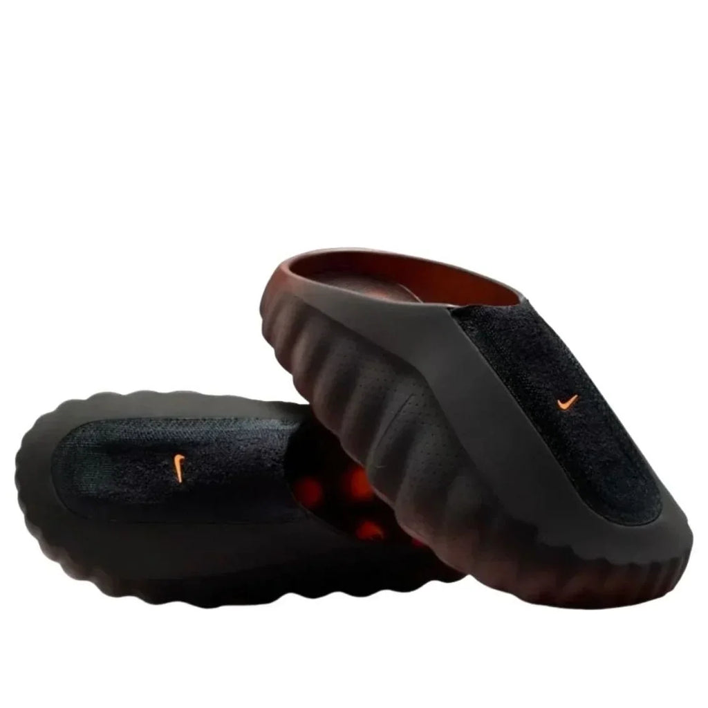 Nike Slip-On Mules – Black / Brown with Orange Accents