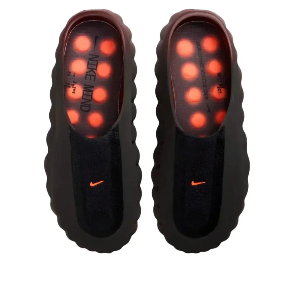 Nike Slip-On Mules – Black / Brown with Orange Accents