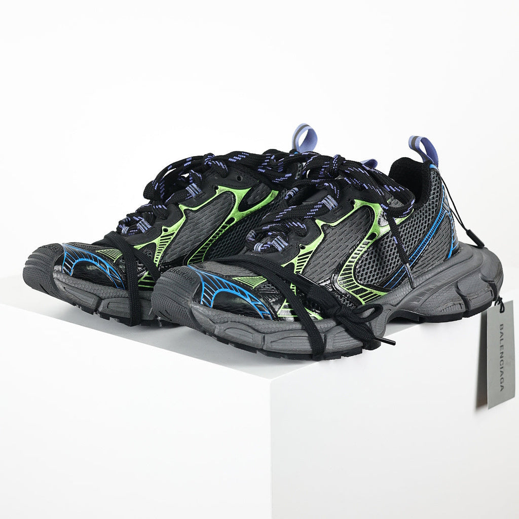 Balenciaga 3XL Layered Mesh Sneakers Black Green product view 1
