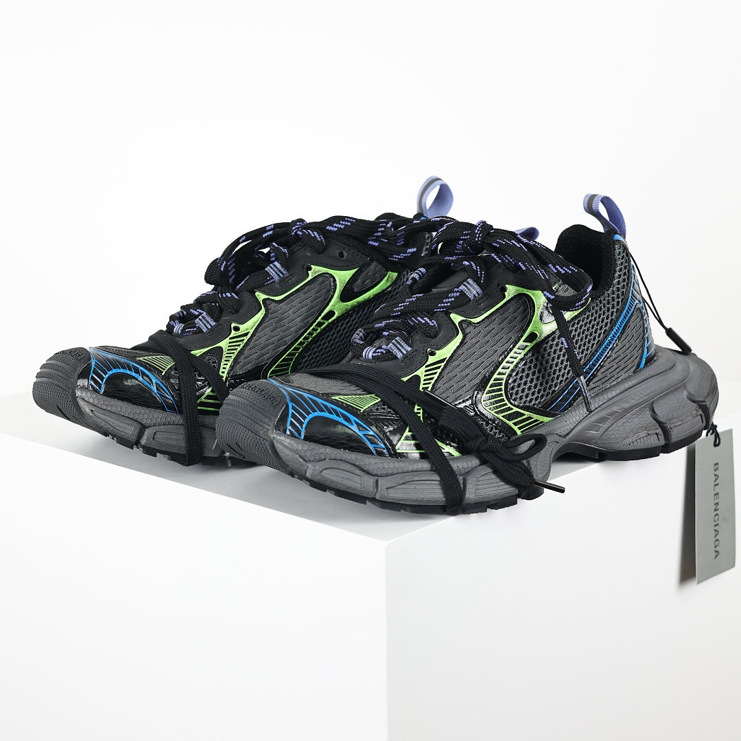 Balenciaga 3XL Layered Mesh Sneakers Black Green product view 1
