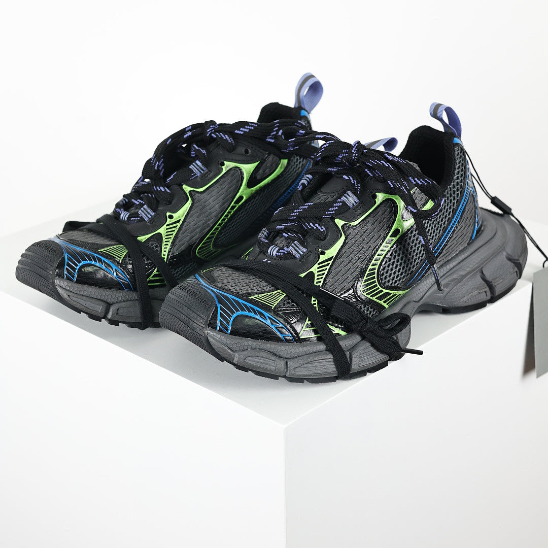 Balenciaga 3XL Layered Mesh Sneakers Black Green product view 2