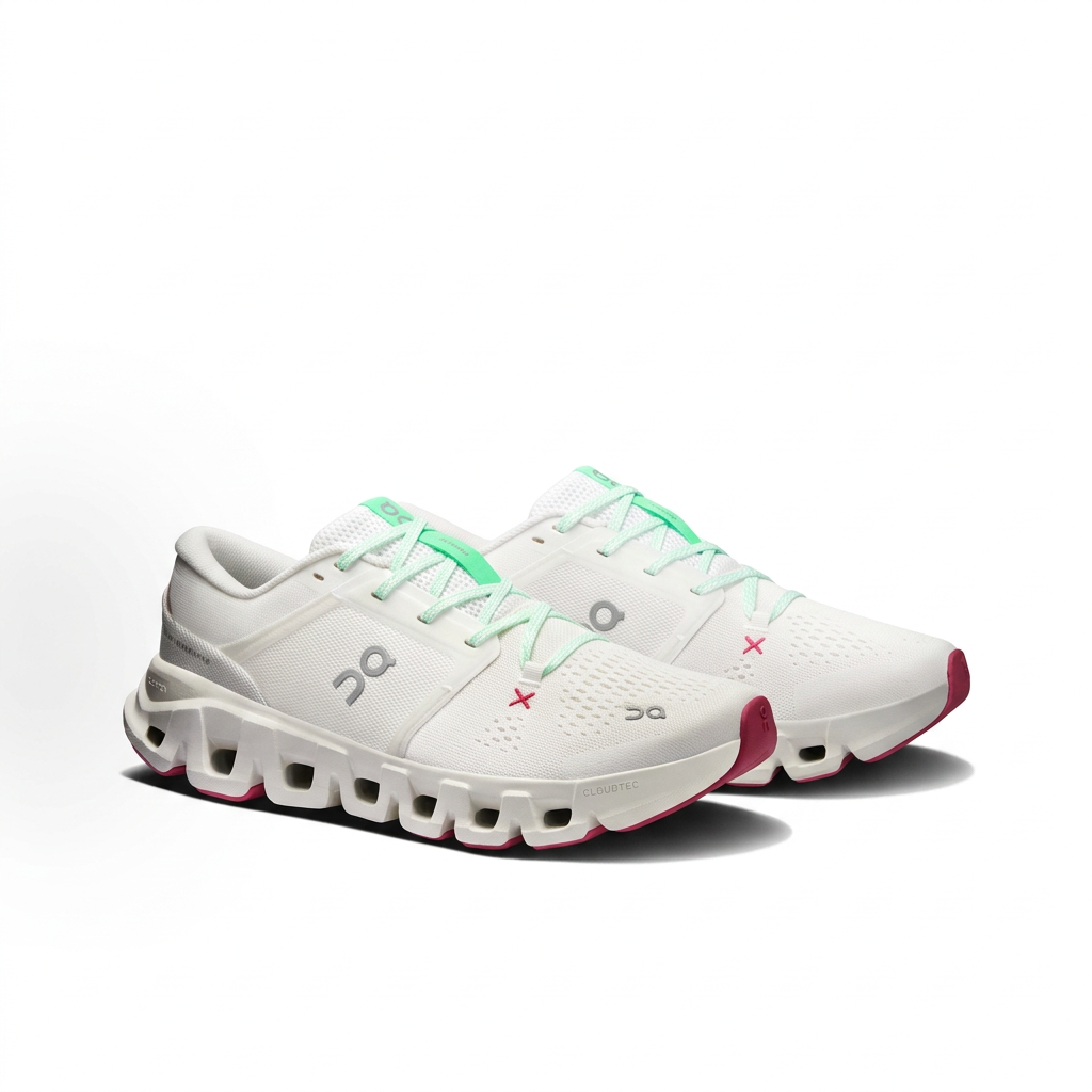 On Cloud X 5 Sneakers – White, Mint & Pink