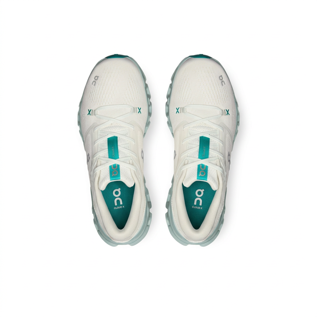 On Cloud X 5 Sneakers – White & Mint Green
