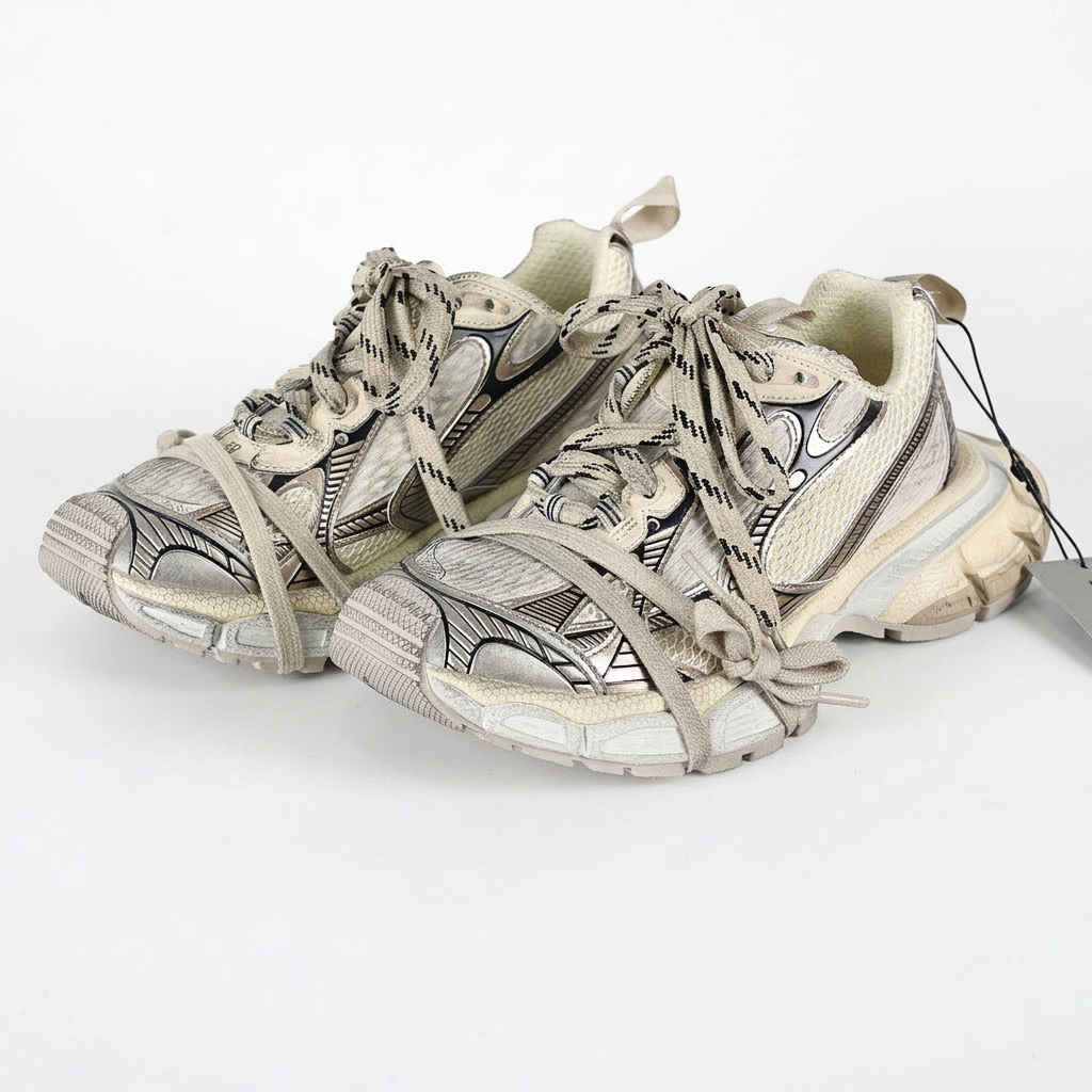 Balenciaga 3XL Sneakers – Beige & Silver