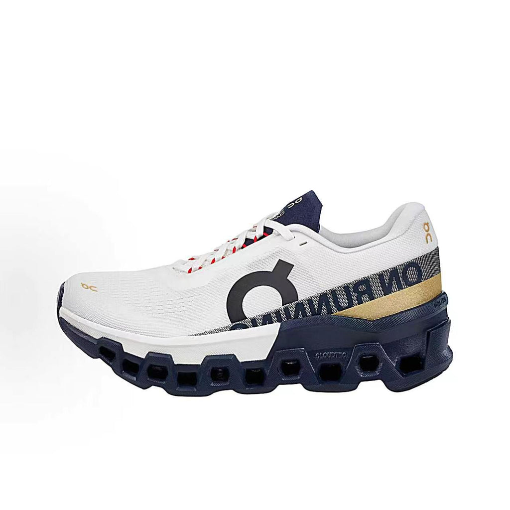 On Cloudmonster 2 Sneakers - White, Navy & Gold