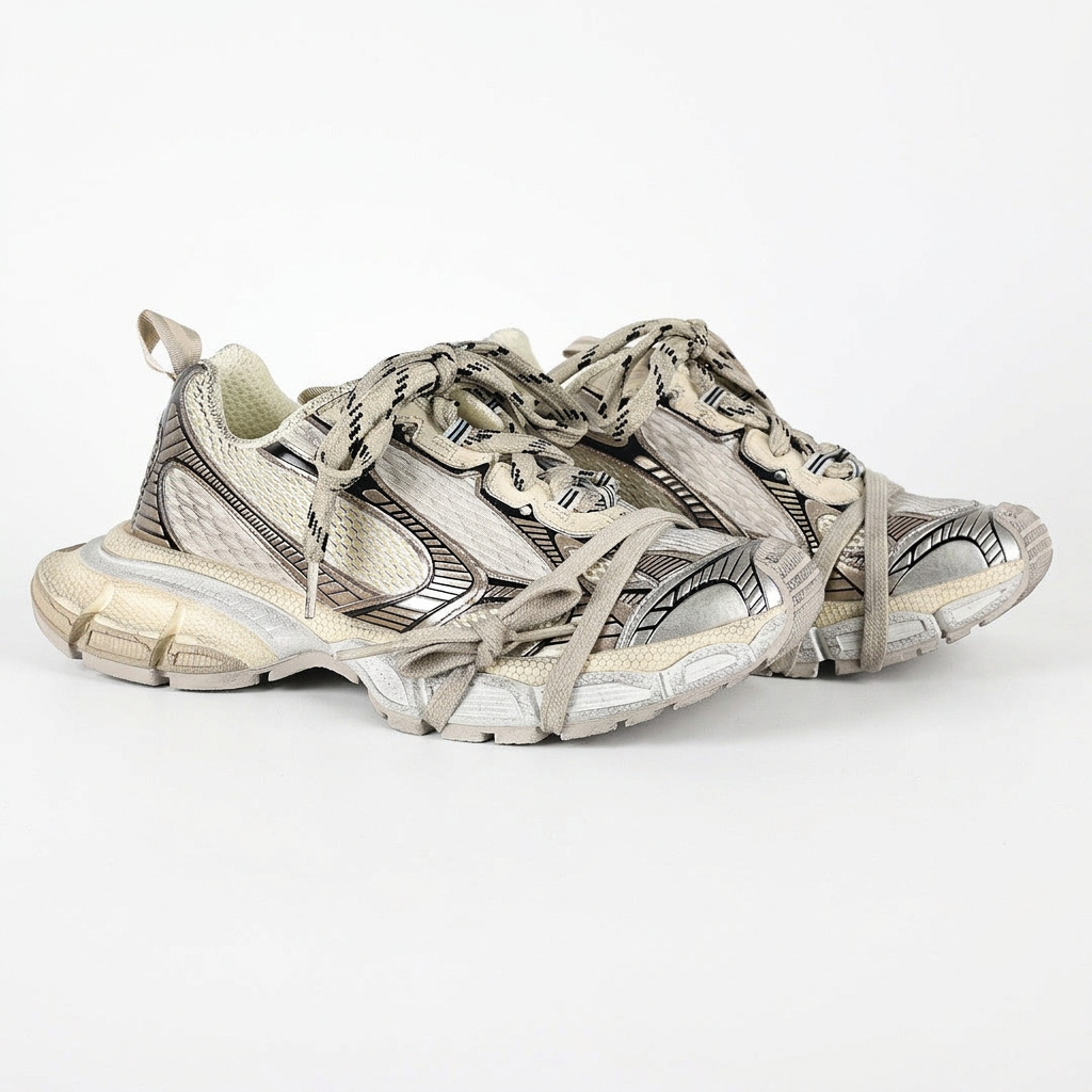 Balenciaga 3XL Sneakers – Beige & Silver