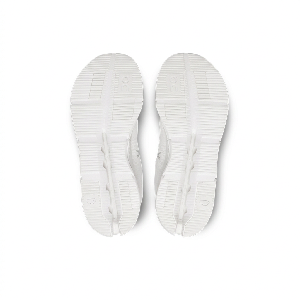 White On sneakers outsole view on a white background