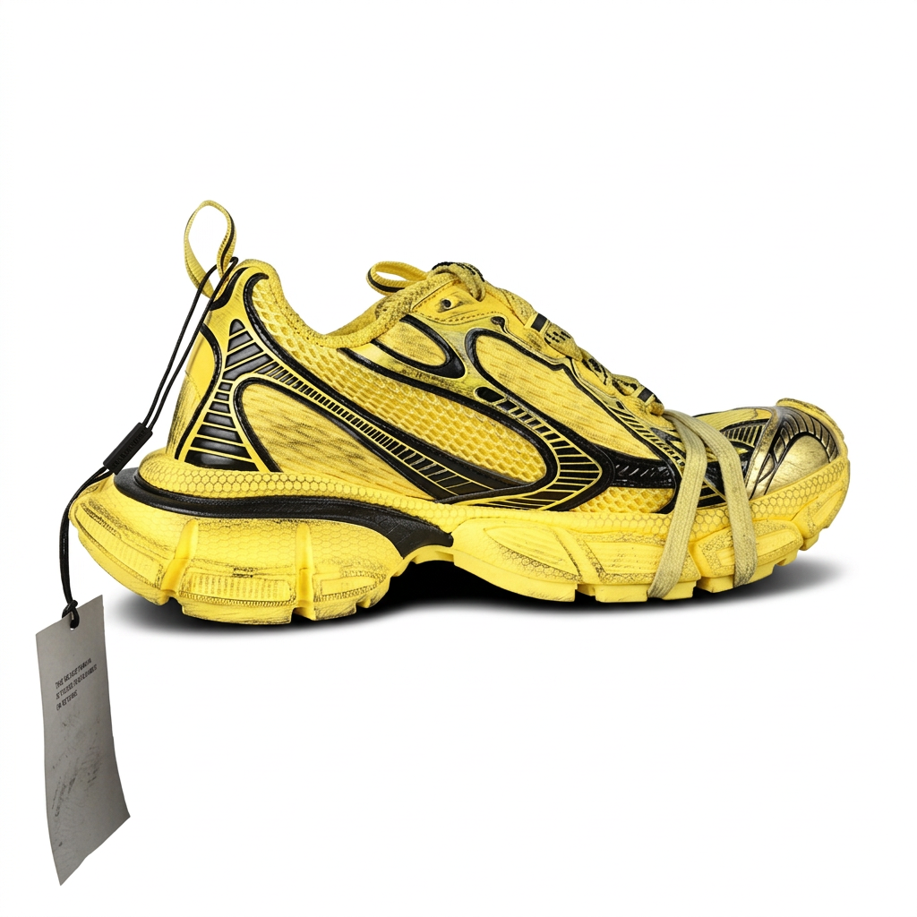 Balenciaga 3XL yellow and black sneaker, side view