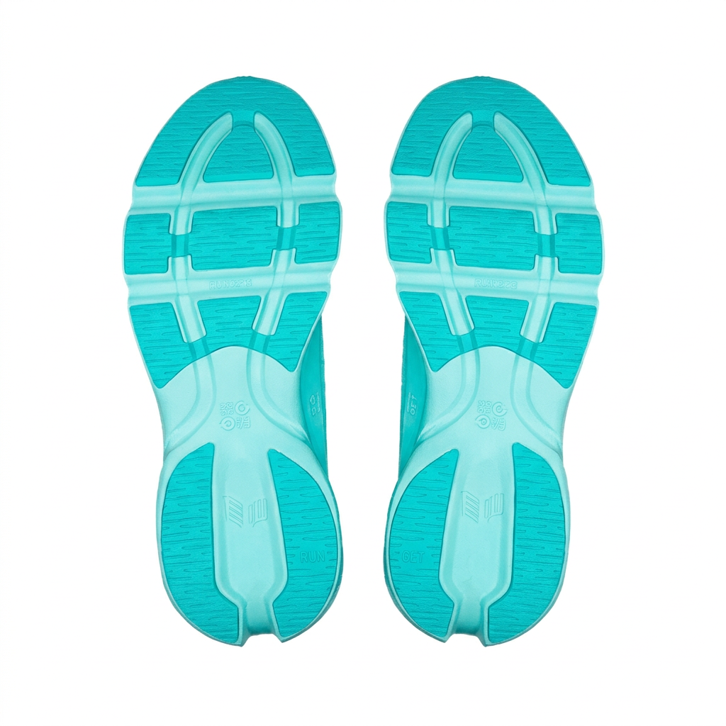 LOEWE x On Cloudsolo mint turquoise sneakers outsole view