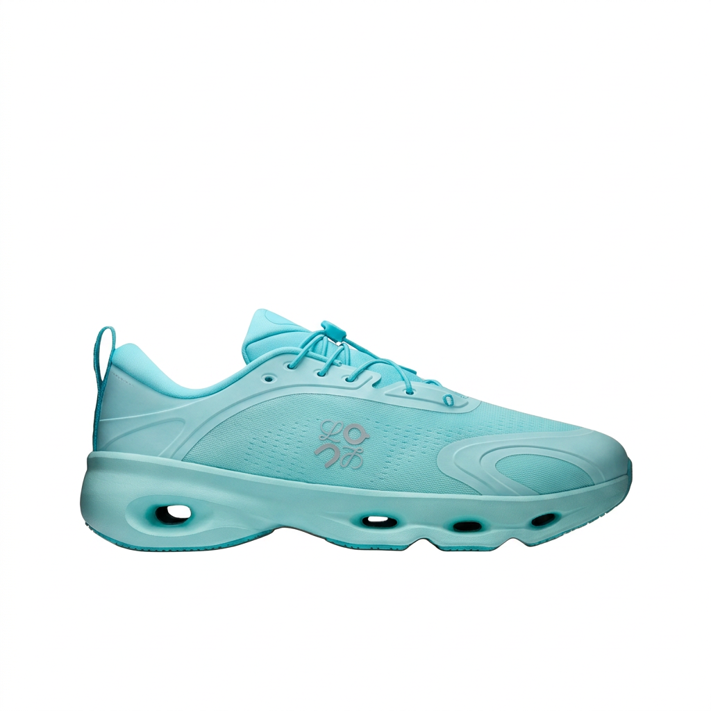 LOEWE x On Cloudsolo mint turquoise sneaker right side view
