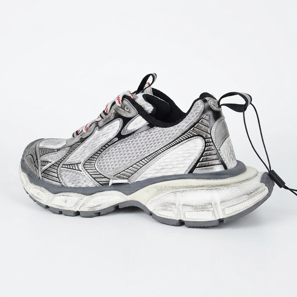 Balenciaga 3XL heel detail on white background