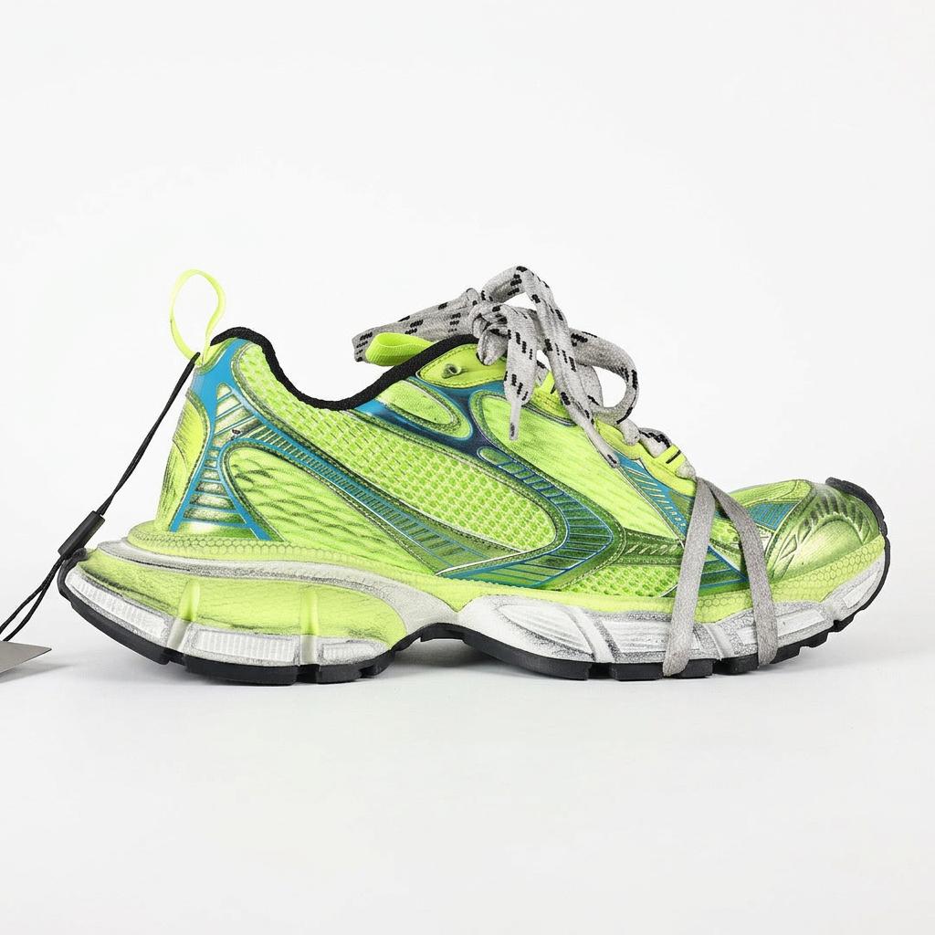 Balenciaga 3XL neon green side view on white background