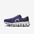 On deep purple and white sneaker, left-facing side view on white