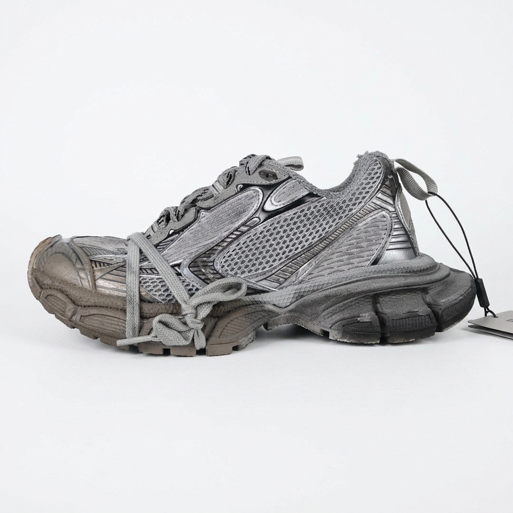 Balenciaga 3XL grey and black side profile on white background