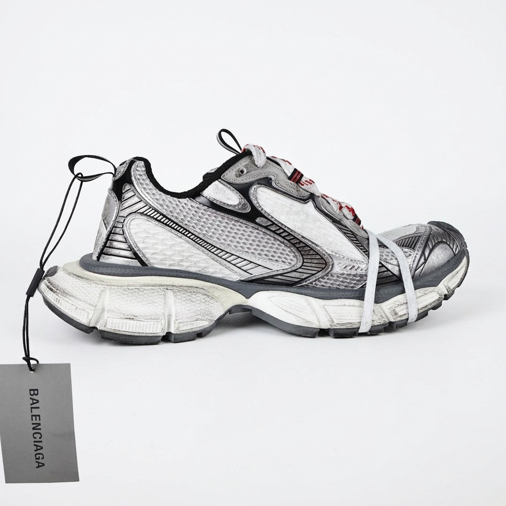 Balenciaga 3XL white and black side view on white background