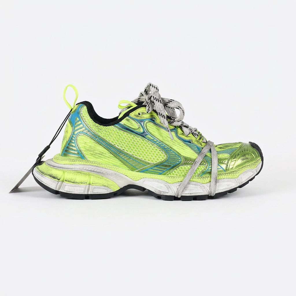 Balenciaga 3XL neon green profile on white background